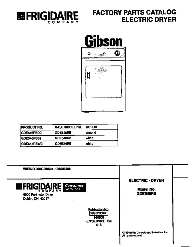 Diagram for GDE546RBW2