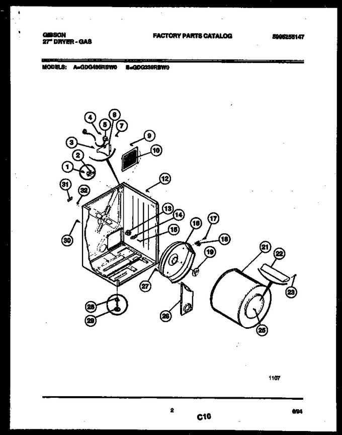Diagram for GDG436RBW0