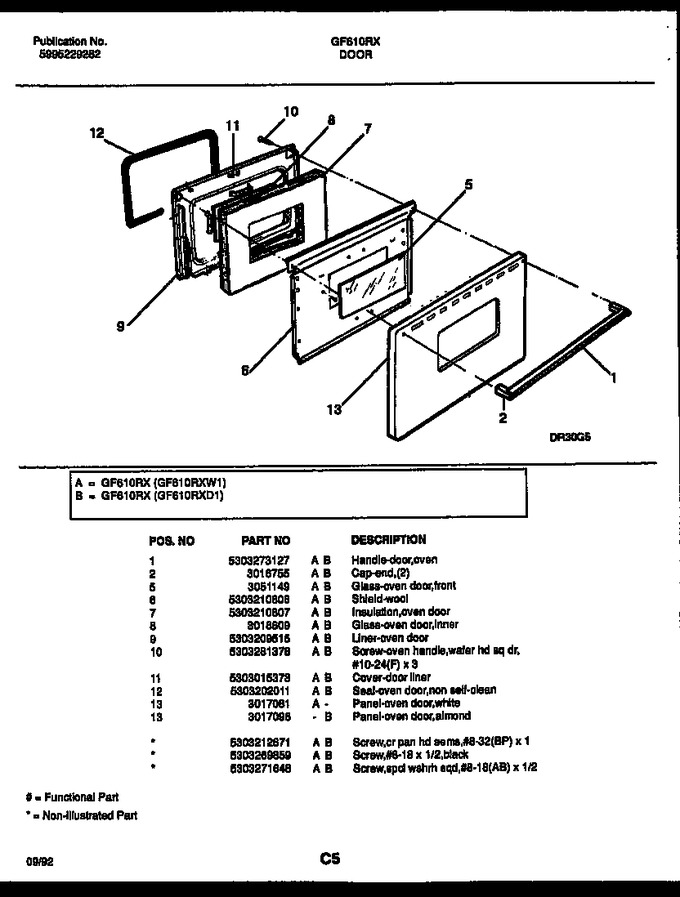 Diagram for GF610RXW1