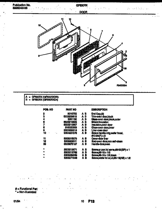 Diagram for GF630RXD4