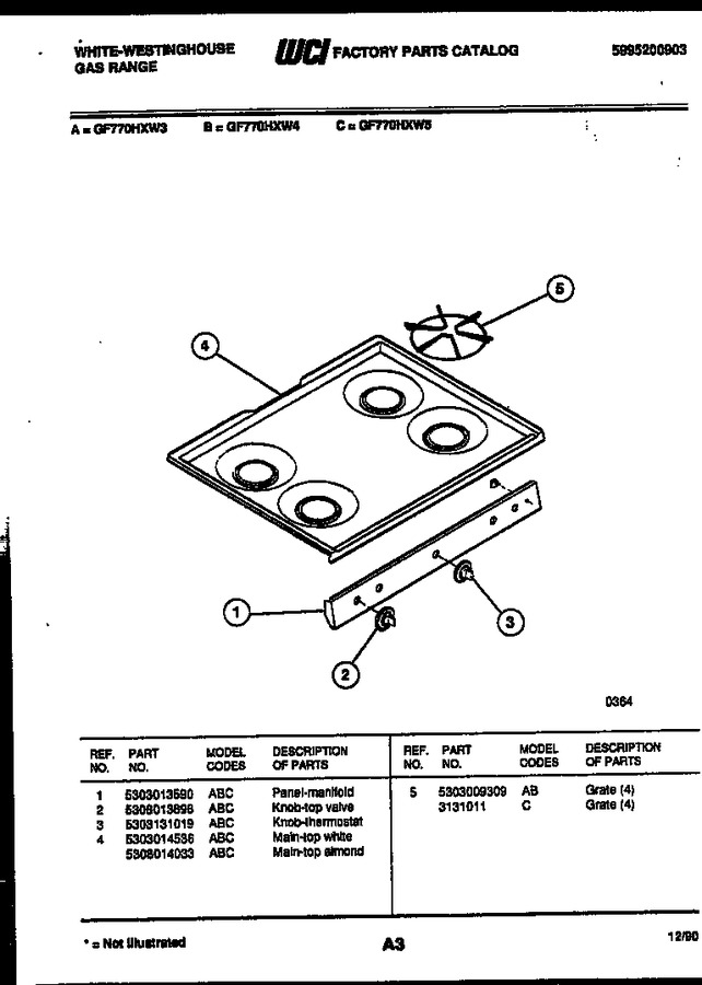 Diagram for GF770HXW3