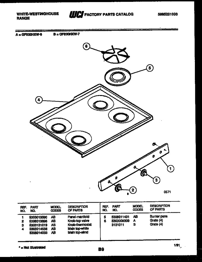 Diagram for GF830HXD6