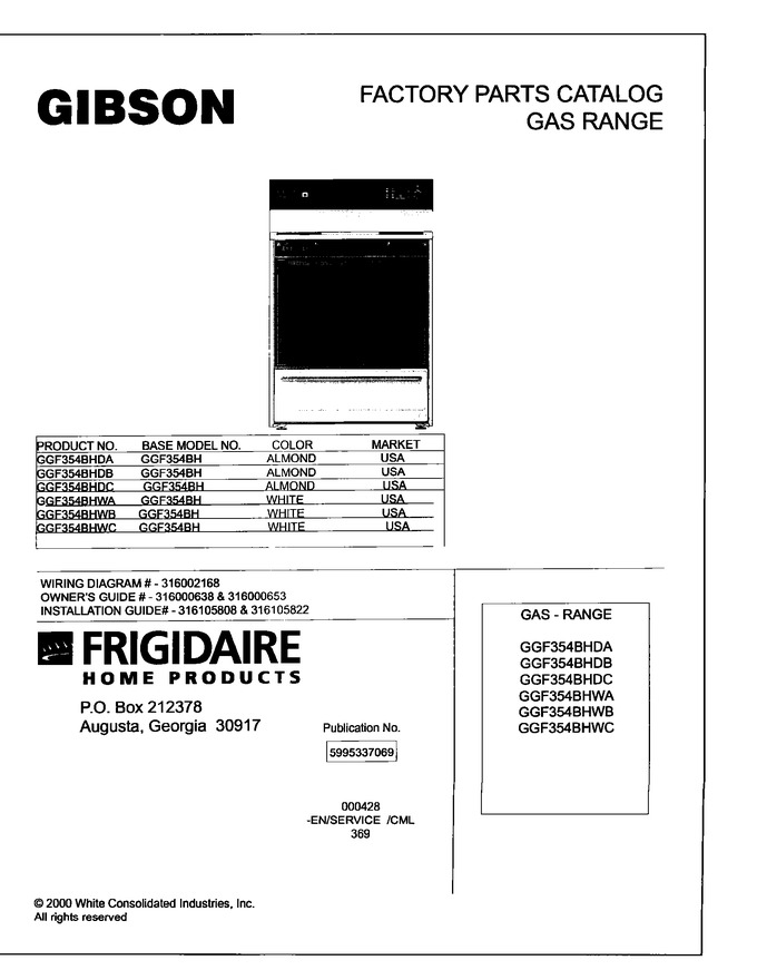 Diagram for GGF354BHWC