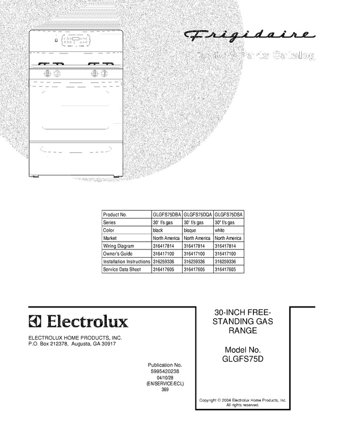 Diagram for GLGFS75DBA