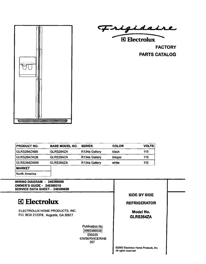 Diagram for GLRS264ZAW6