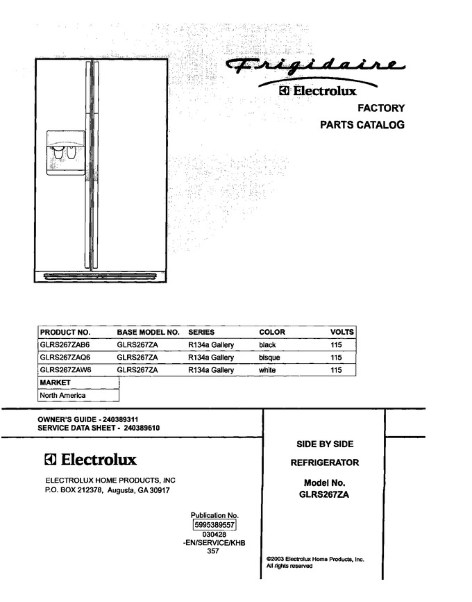 Diagram for GLRS267ZAW6
