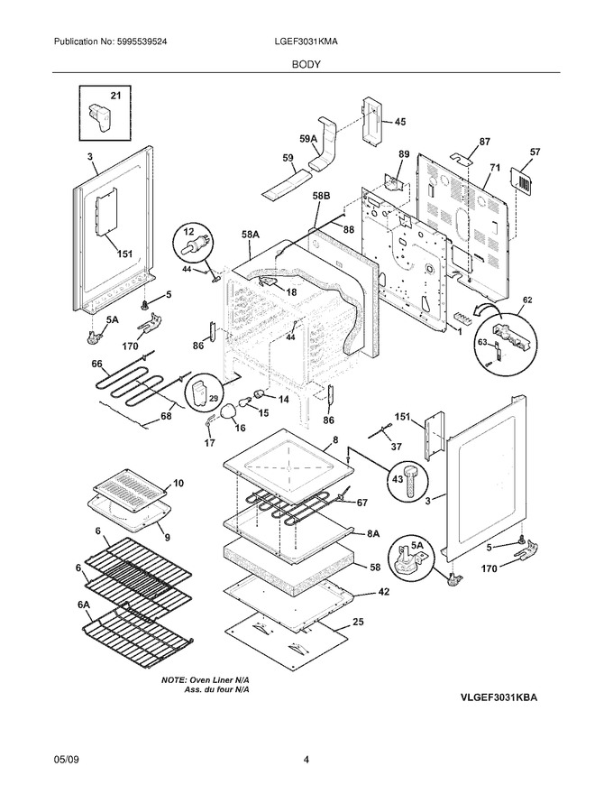 Diagram for LGEF3031KMA
