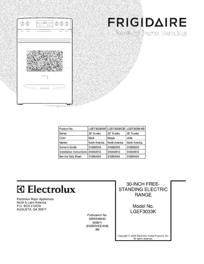 Diagram for LGEF3033KBB