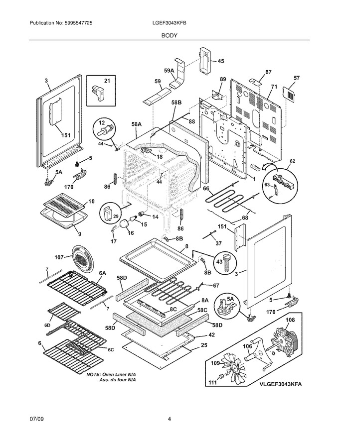 Diagram for LGEF3043KFB