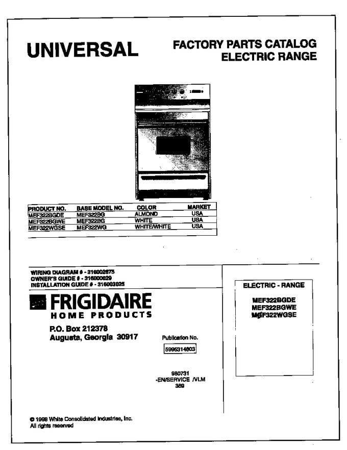 Diagram for MEF322WGSE