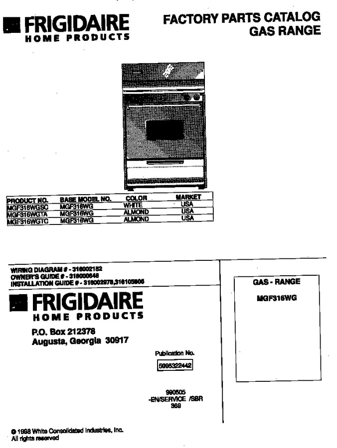 Diagram for MGF316WGTA