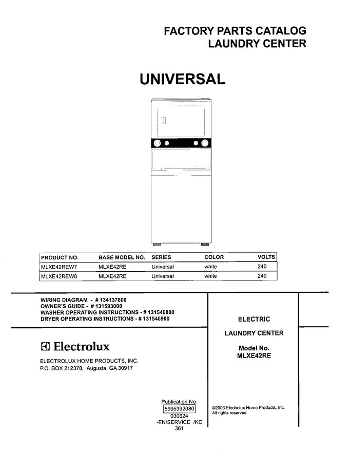Diagram for MLXE42REW7