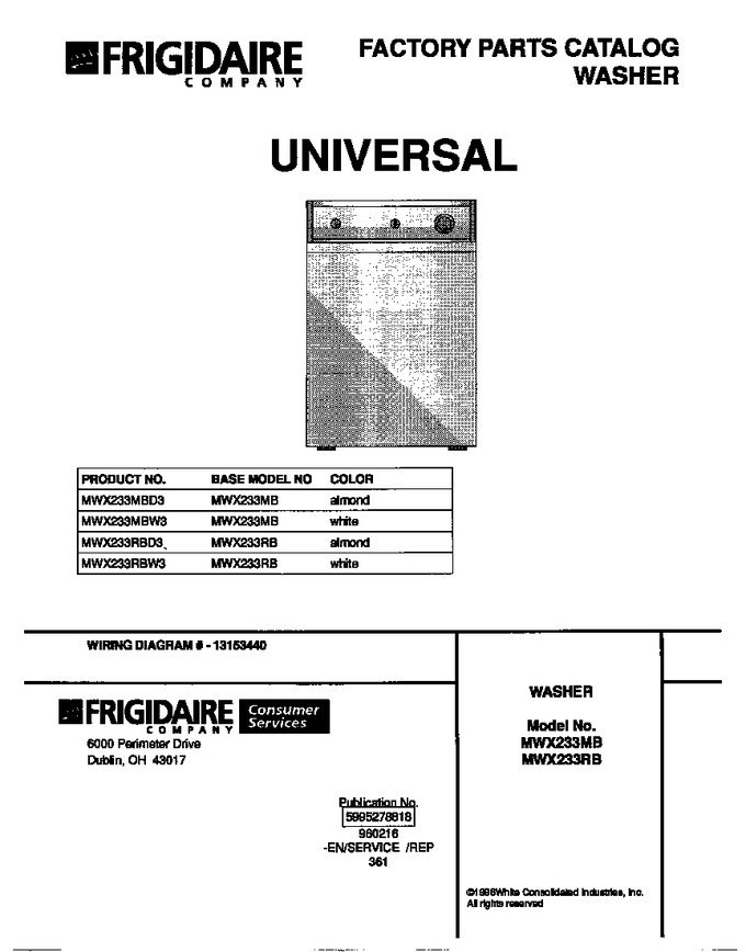 Diagram for MWX233RBW3