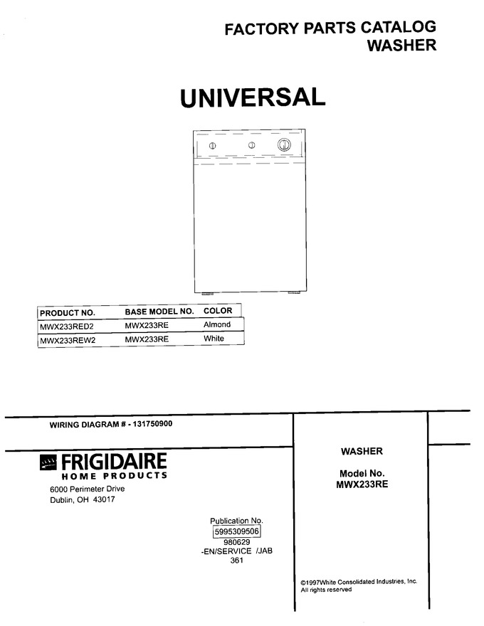 Diagram for MWX233RED2