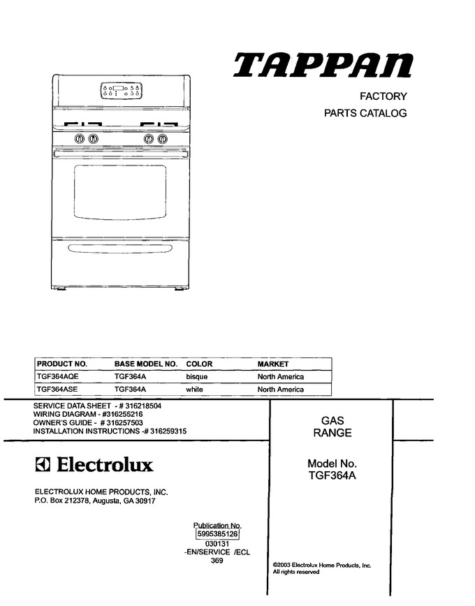 Diagram for TGF364AQE