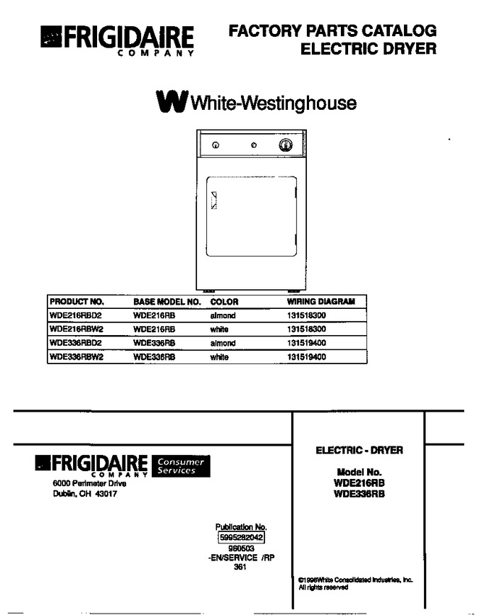 Diagram for WDE216RBW2