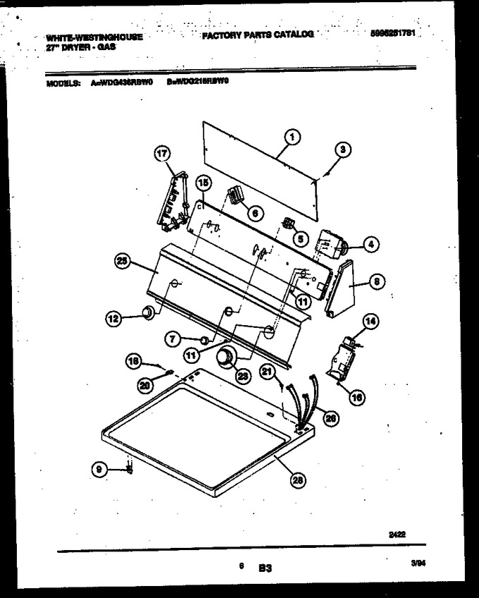 Diagram for WDG216RBW0