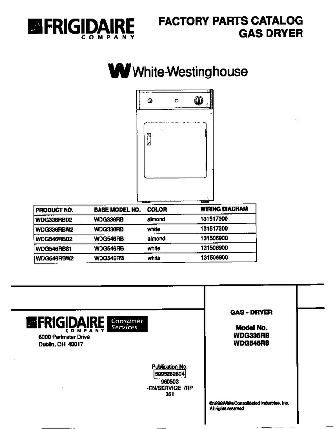 Diagram for WDG546RBW2