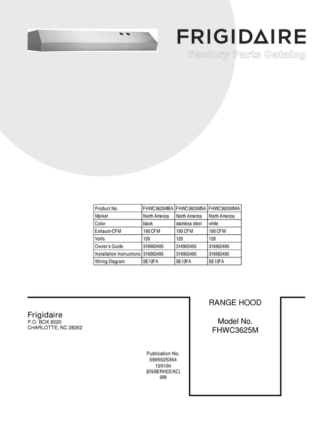 Diagram for FHWC3625MSA