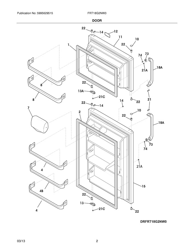 Diagram for FRT18G2NW3