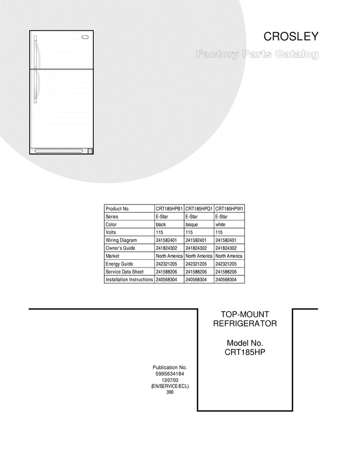 Diagram for CRT185HPQ1
