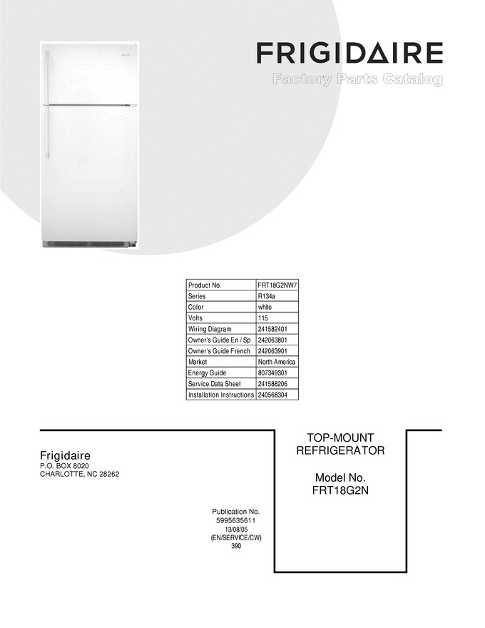 Diagram for FRT18G2NW7