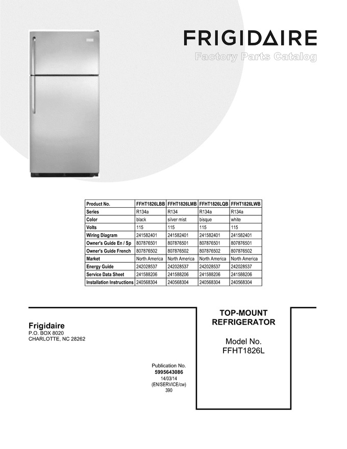 Diagram for FFHT1826LWB