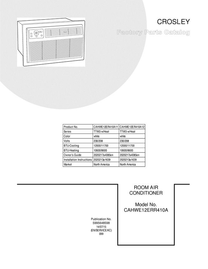 Diagram for CAHWE12ER410A11