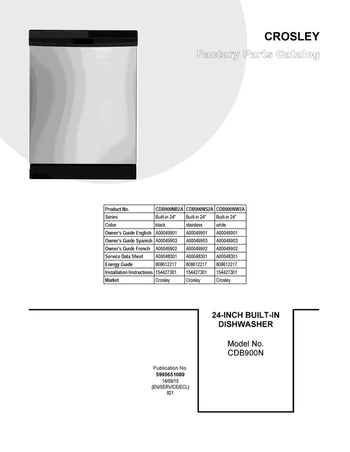 Diagram for CDB900NW2A