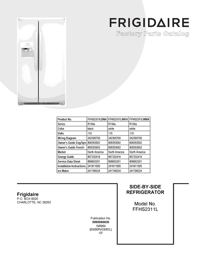 Diagram for FFHS2311LWMA