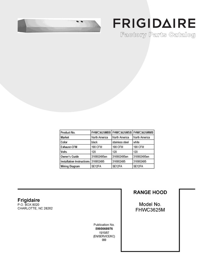 Diagram for FHWC3625MBB