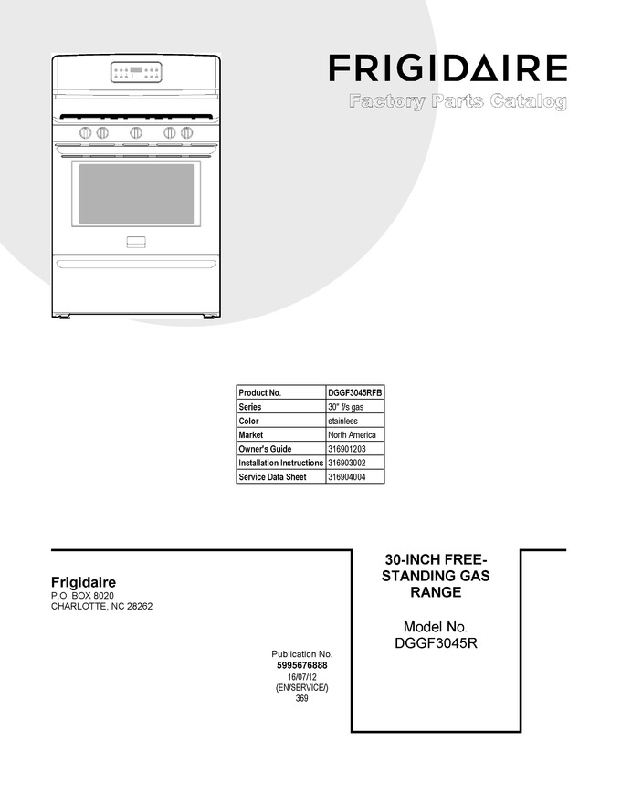 Diagram for DGGF3045RFB