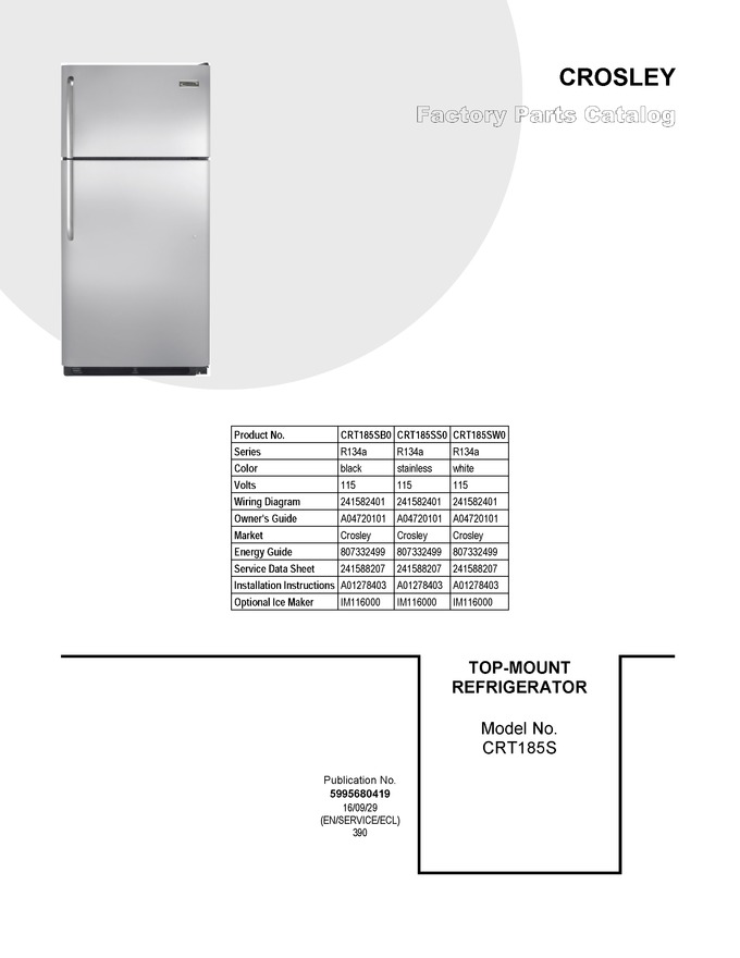 Diagram for CRT185SW0