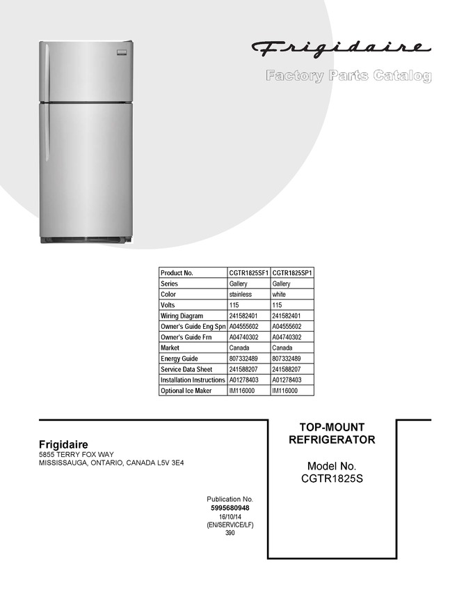 Diagram for CGTR1825SF1