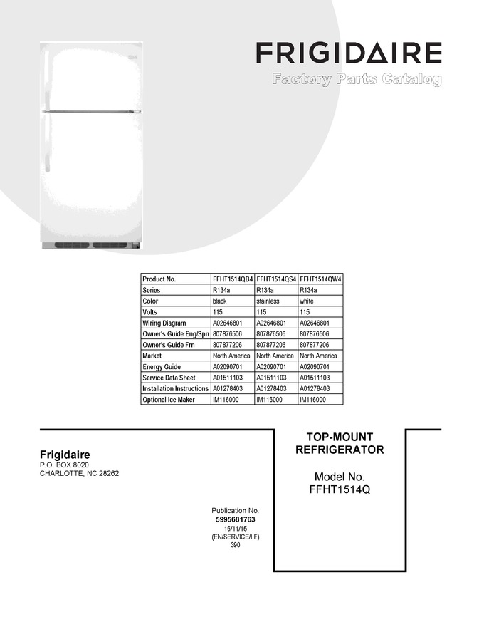 Diagram for FFHT1514QW4