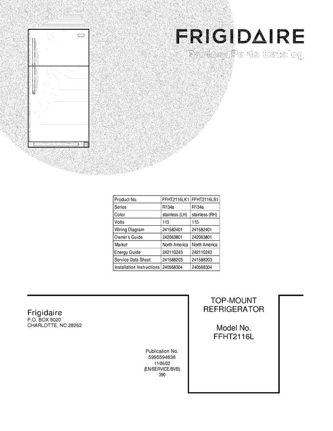 Diagram for FFHT2116LS1