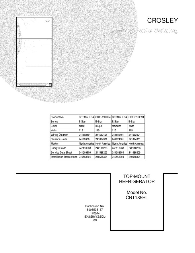 Diagram for CRT185HLW4