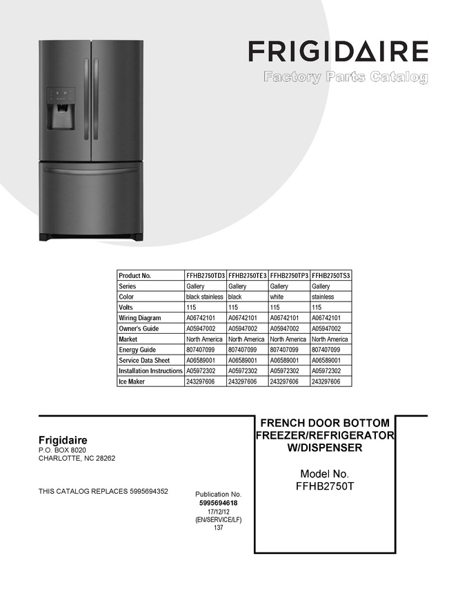 Diagram for FFHB2750TS3