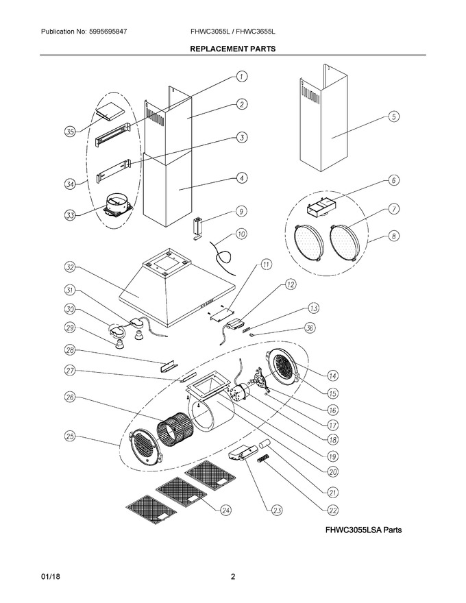 Diagram for FHWC3655LSA