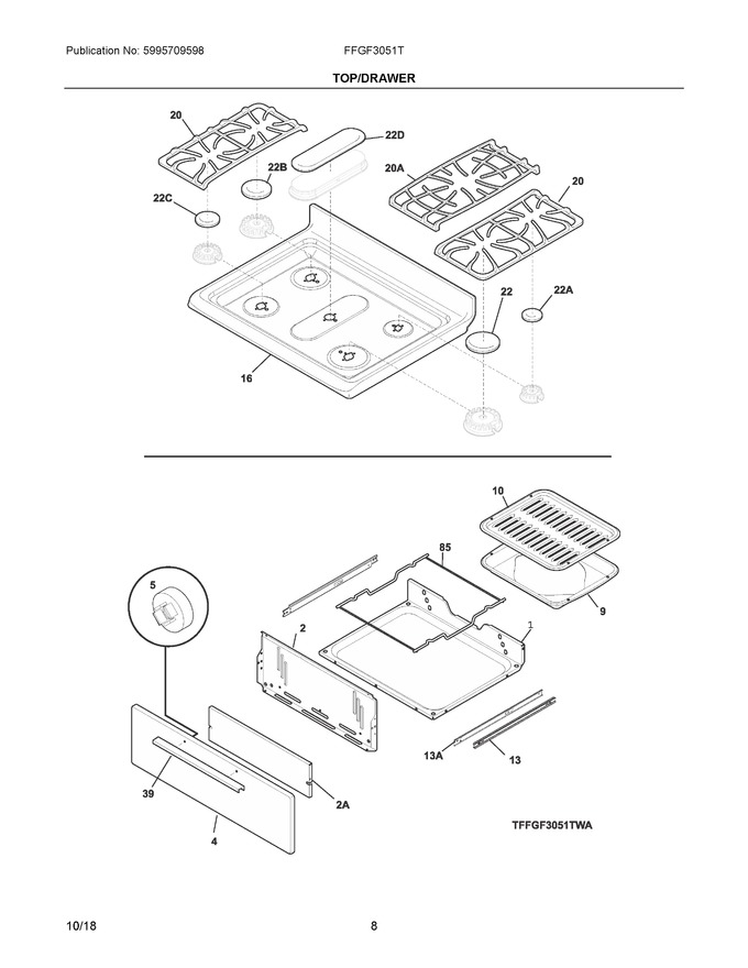 Diagram for FFGF3051TWA