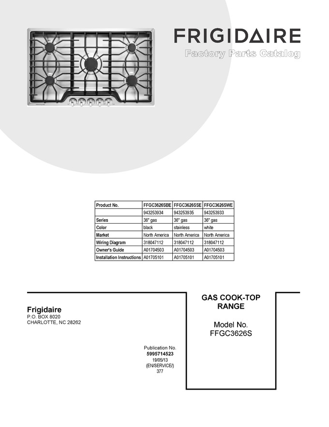 Diagram for FFGC3626SSE