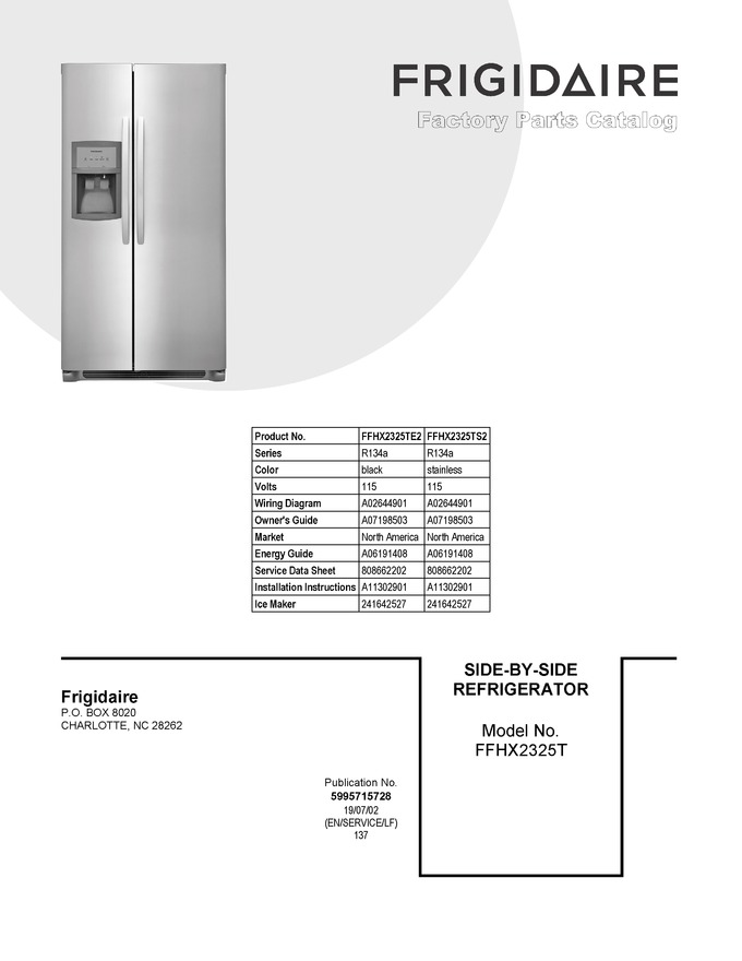 Diagram for FFHX2325TS2