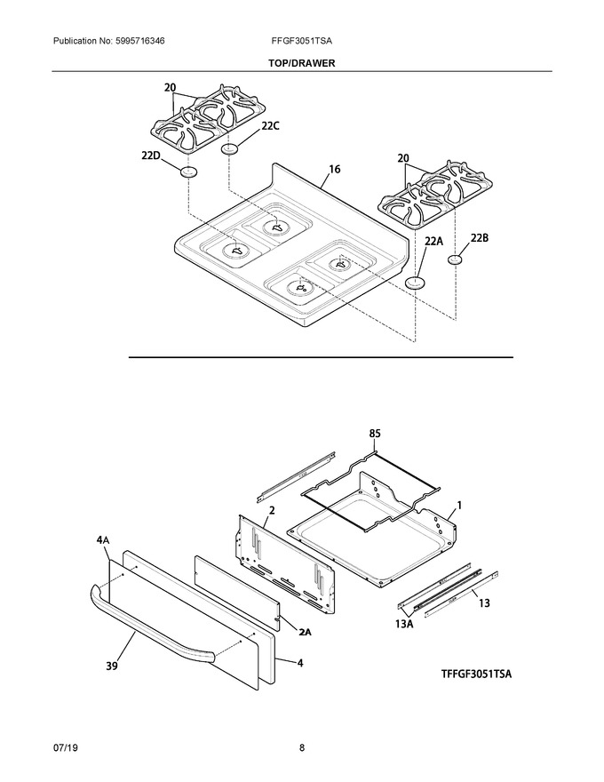 Diagram for FFGF3051TSA