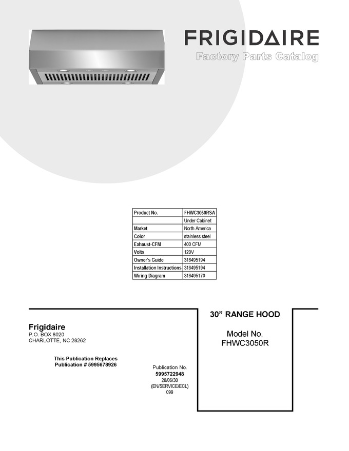 Diagram for FHWC3050RSA
