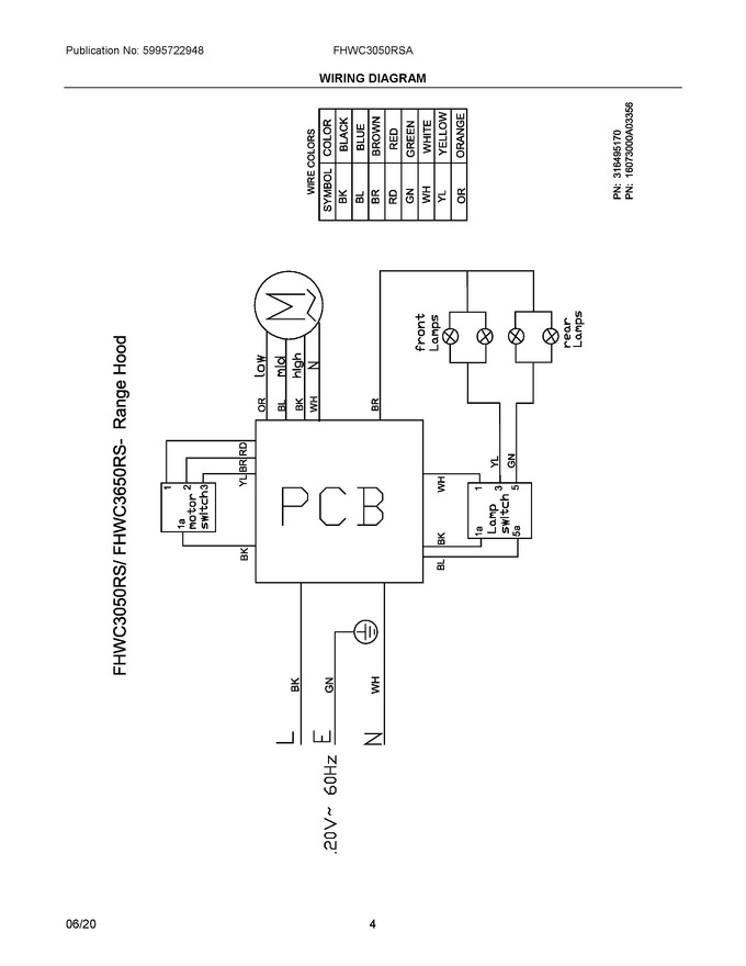 Diagram for FHWC3050RSA