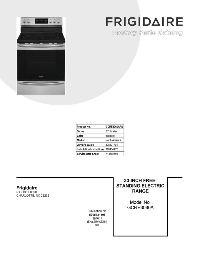 Diagram for GCRE3060AFG