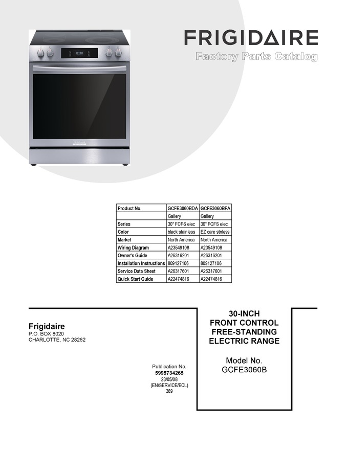 Diagram for GCFE3060BDA