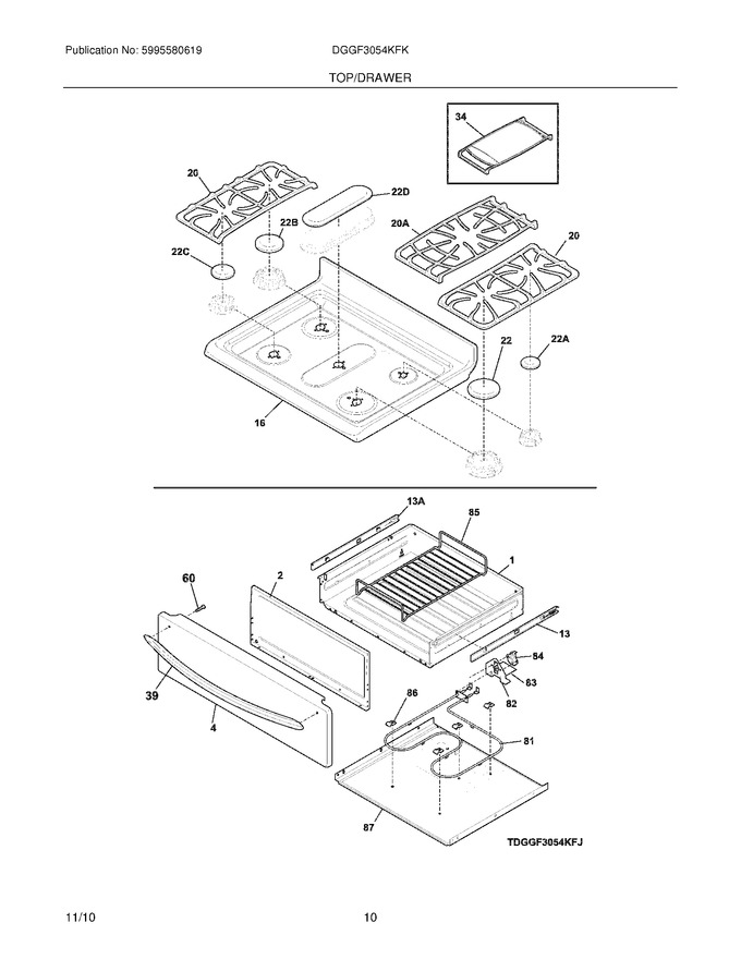 Diagram for DGGF3054KFK