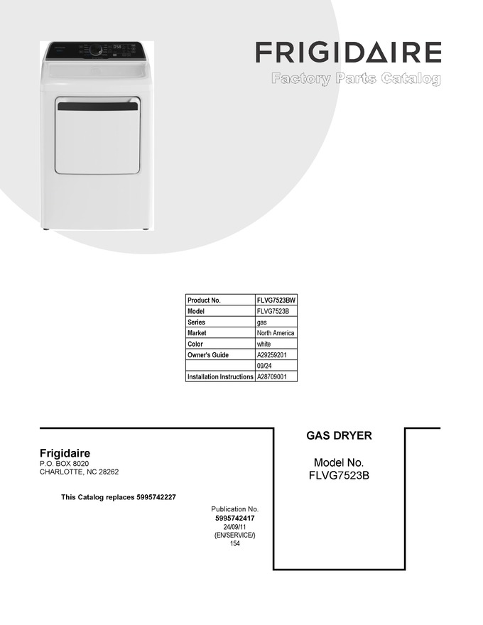 Diagram for FLVG7523BW