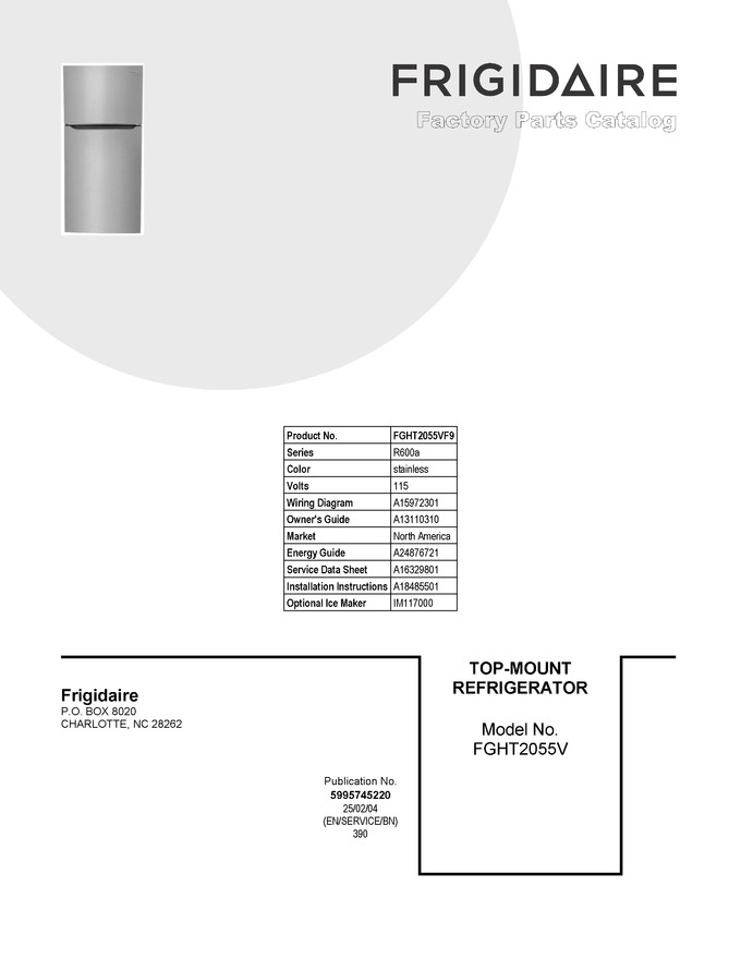 Diagram for FGHT2055VF9